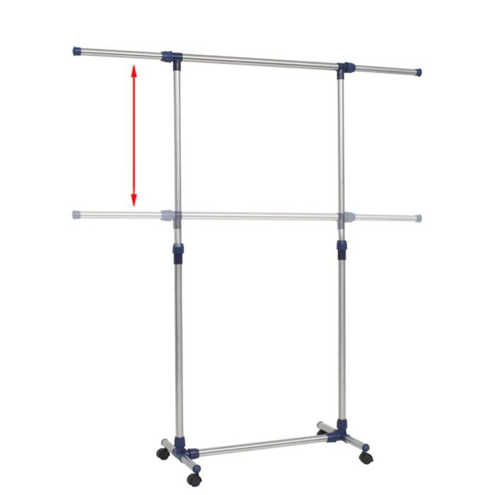 Porte-vêtements - vidaXL - Réglable - Acier inoxydable - 165x44x150 cm - Argenté