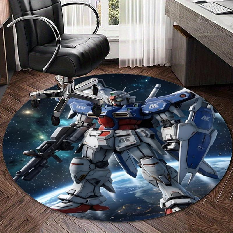 Personalized Gundam Round Chair Office Rug - Perfect for Mat, Office Chair & More - Ideal Gift for Birthdays and Holidays