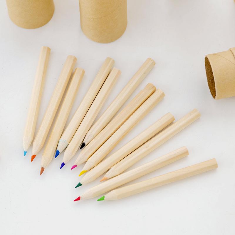 Personalized Colored Pencil Set - Raw Wood Cylinders for Students' Art Projects and Prizes.