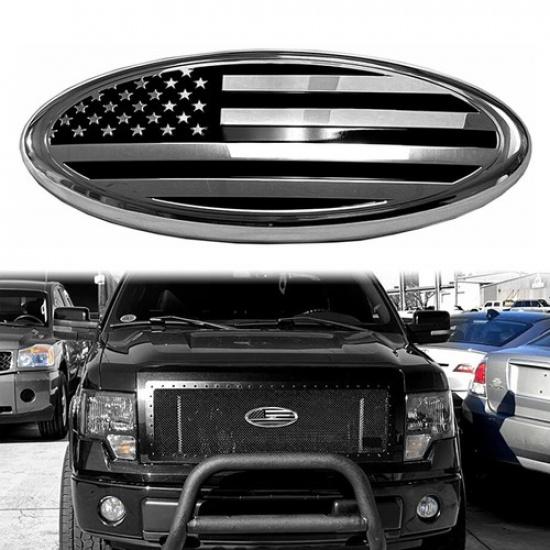 7/9 inch For Ford F-150 F-250 US Flag Front Grille Tailgate Emblem Oval Badge