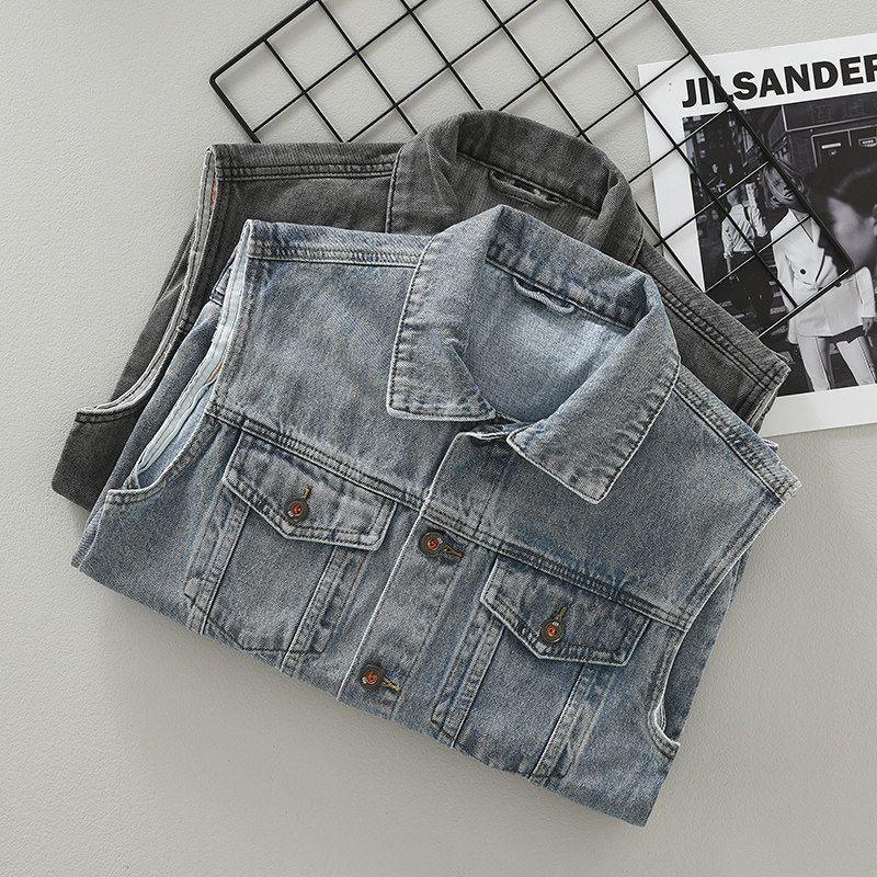 Clearance Denim Vest Jacket for Men, Spring and Autumn, Trendy Brand, Loose Fit, Cool Style, Workwear Vest