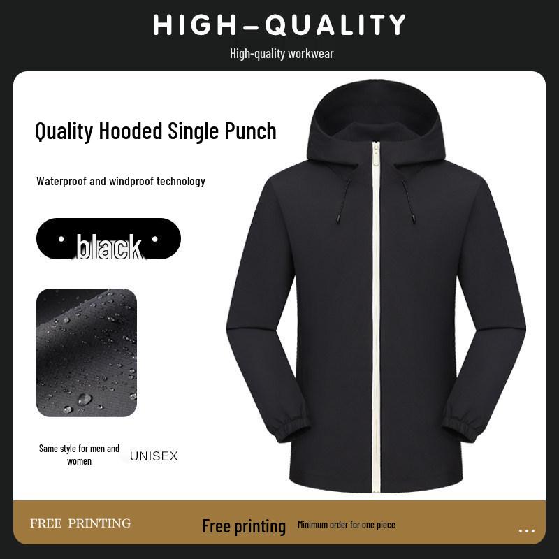 Men s Custom Logo Hooded Jacket - Autumn & Winter Workwear M