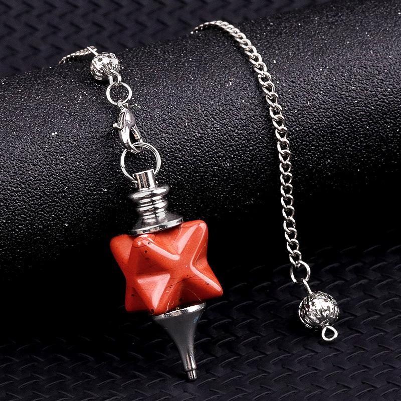 1pc Natural Stone Quartz Pendulum Crystal Merkaba Star Pendant Onyx Men Women Pendant Hexagram Necklaces Trendy Jewelry