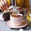 Household Flower Teapot Set, Glass Boiled Fruit Teapot, Ceramic Afternoon Tea Flower Fruit Teacup Tea Set, Candle Heating