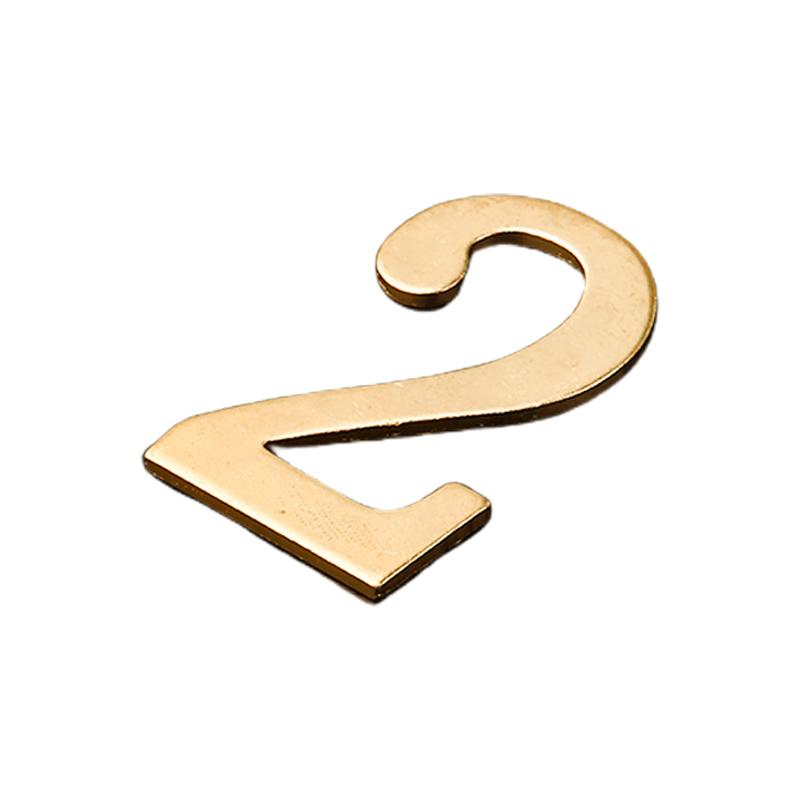 Golden Metal Door Number with Magnets 7*4cm House Number Apartment Door Number for Outdoor Hotel Home Mailbox Label