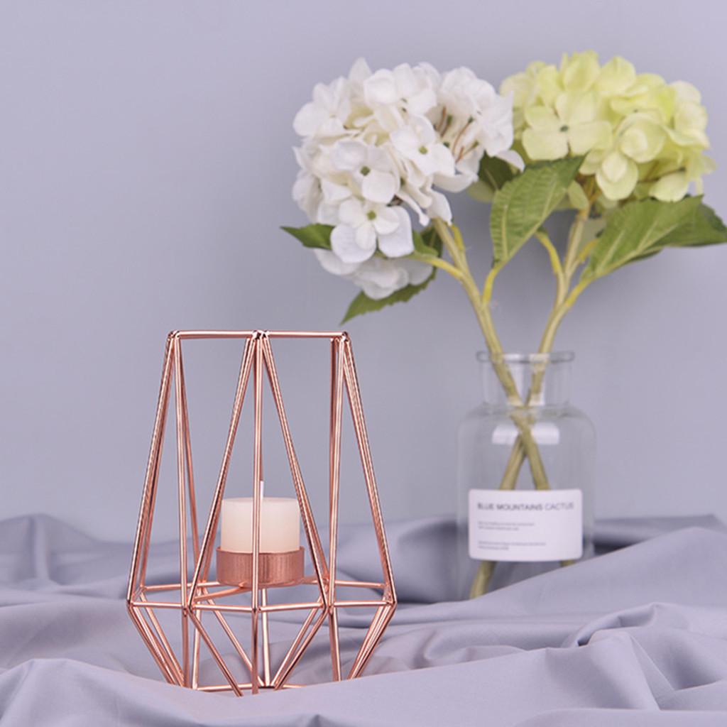 Wrought Iron Geometric Candle Holders Home Decoration Metal Crafts