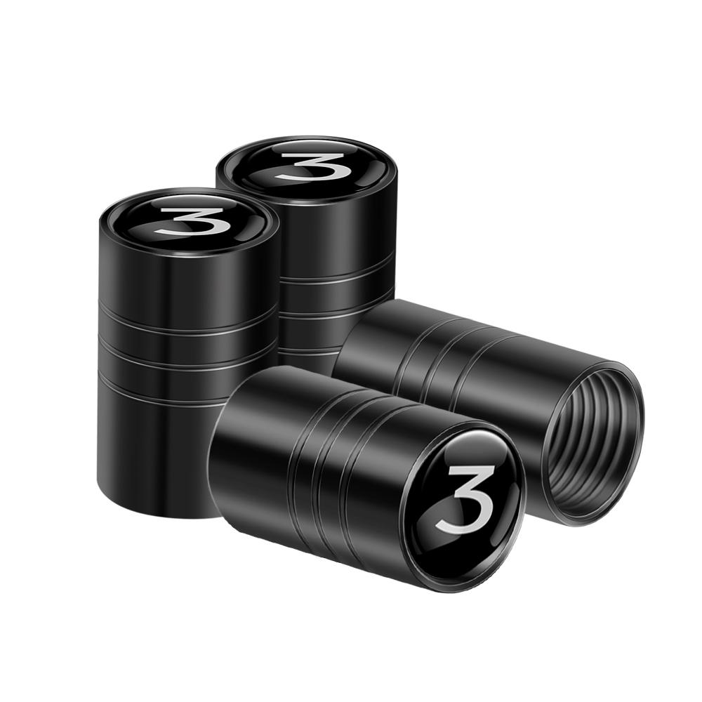 whalq7 4pcs Car Wheel Tire Valve Caps Tyre Rim Stem Covers for Tesla Model 3 Model S Model X Model Y Roadster SpaceX Cybertruck