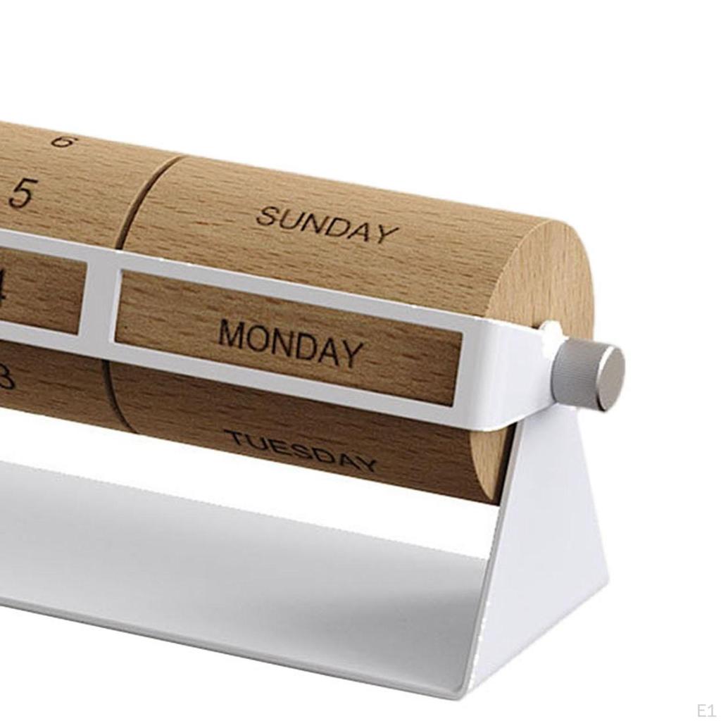 Kalender Wiederverwendbare Tisch-Datumsanzeige Holz- und Metallornament Geeignet für