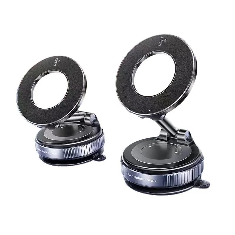 Magnetic Phone Holder Rotating Folding Vacuum Suction Mag Stand For Car Navigation Gym Kitchen Streaming Bracket