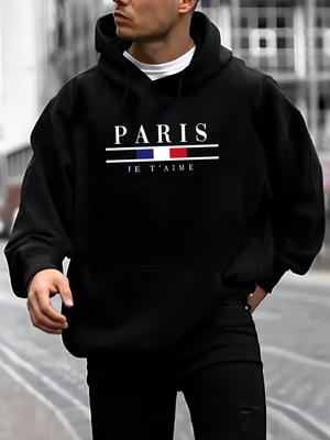 Fashionable Men's Autumn and Winter Wear and Street Casual Sporty Long-sleeved and Kangaroo Pocket Wool Sweatshirts