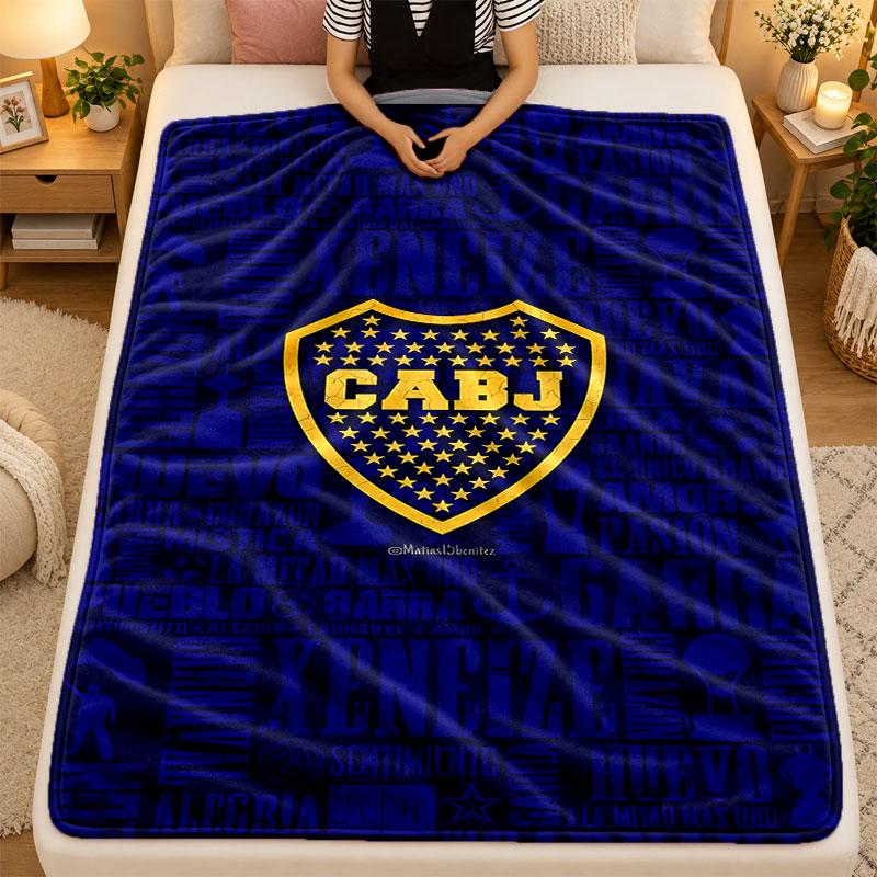 Flannel BlanketBoca Juniors Warm Soft Throw Blanket for Indoor Sofa Bed Living Room Use