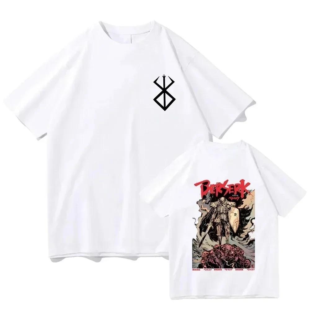 Letné Berserk pánske tričko Guts Cool Manga Japonské Anime Ženy Bavlna Harajuku Manga Hip-hop Nadrozmerné Streetwear tričko