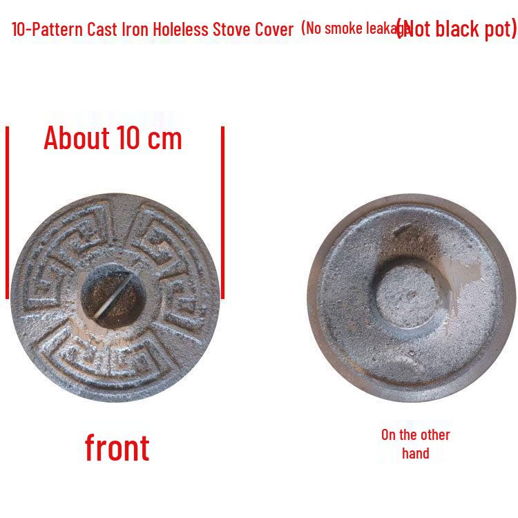 Cast Iron Firewood Stove Ring & Lid: Thickened Rustic Pot and Fire Pit Accessories