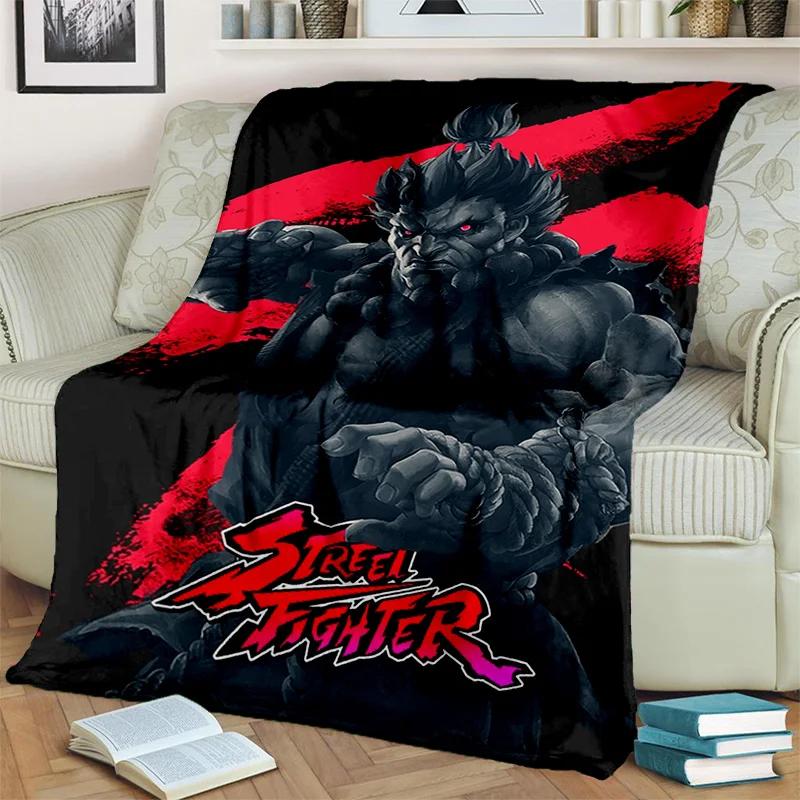 Street Fighter Retro Game SF Gamer Deken, Zachte Plaid voor Huis Slaapkamer Bed Bank Picknick Reizen Kantoor Dekentje Kinderen