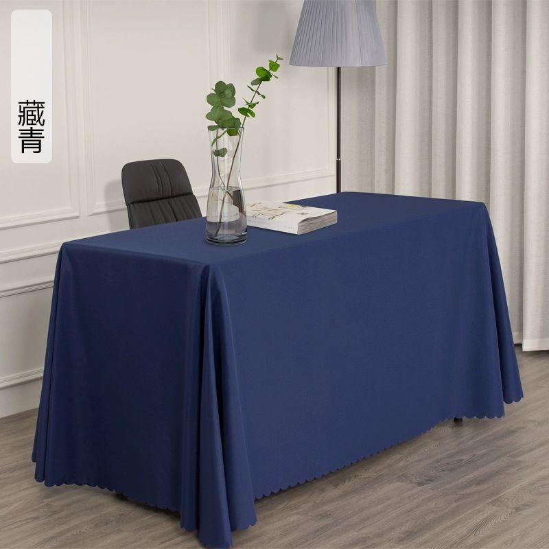Conference Table Tablecloth Hotel Office Exhibition Advertising Ground Marketing Solid Color Red And White Rectangular Tablecloth Fabric