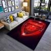 "Red Neon Arsenal Logo Design Rug Modern Living Room Carpet Decor" Suitable for Use As an Anti-slip for Living Room Bedroom Sofas