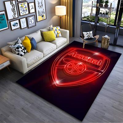 "Rotes Neon Arsenal Logo Design Teppich Moderner Wohnzimmer Teppich Dekor" Geeignet für den Einsatz als Anti-Rutsch-Matte für Wohnzimmer Schlafzimmer Sofas