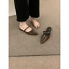 Temperament shallow mouth pointed head half slippers women wear one foot lazy shoes empty bag head sandals