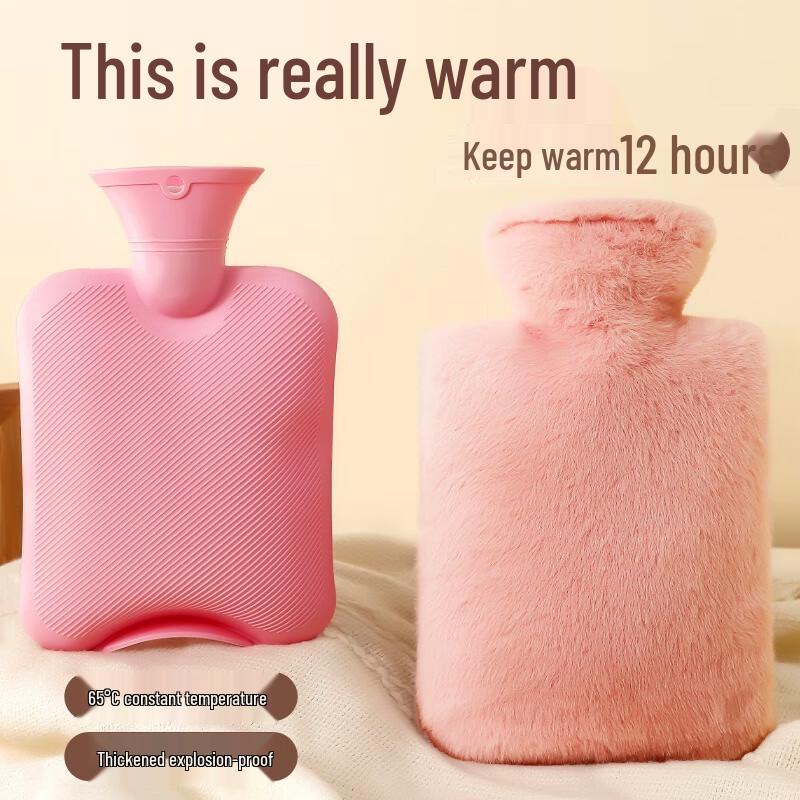 Fumade Thickened Hot Water Bottle with Velvet Cover