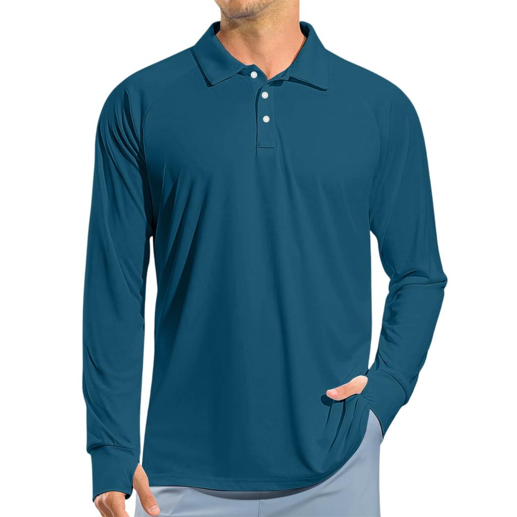 Men's Raglan Long Sleeve Golf Shirt UPF 50+ Lightweight Shirt