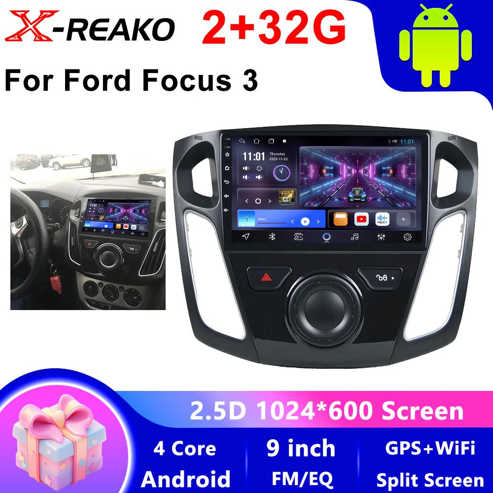 

Android для Ford Focus 3 MK 3 2011-2017 Автомагнітола Автомобільна інтелектуальна система Мультимедіа Відеоплеєр Стерео GPS 4G навігація Carplay swc 4 core 2GB+32GB CP