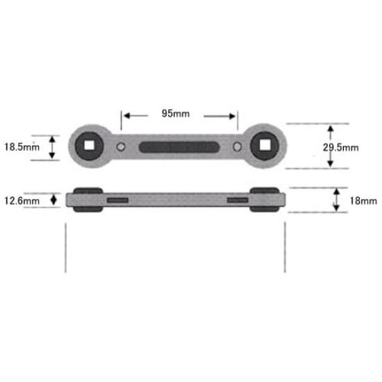 Esco x x Valve Key Wrench EA213 1/4" 3/8" 7.0 8.0mm