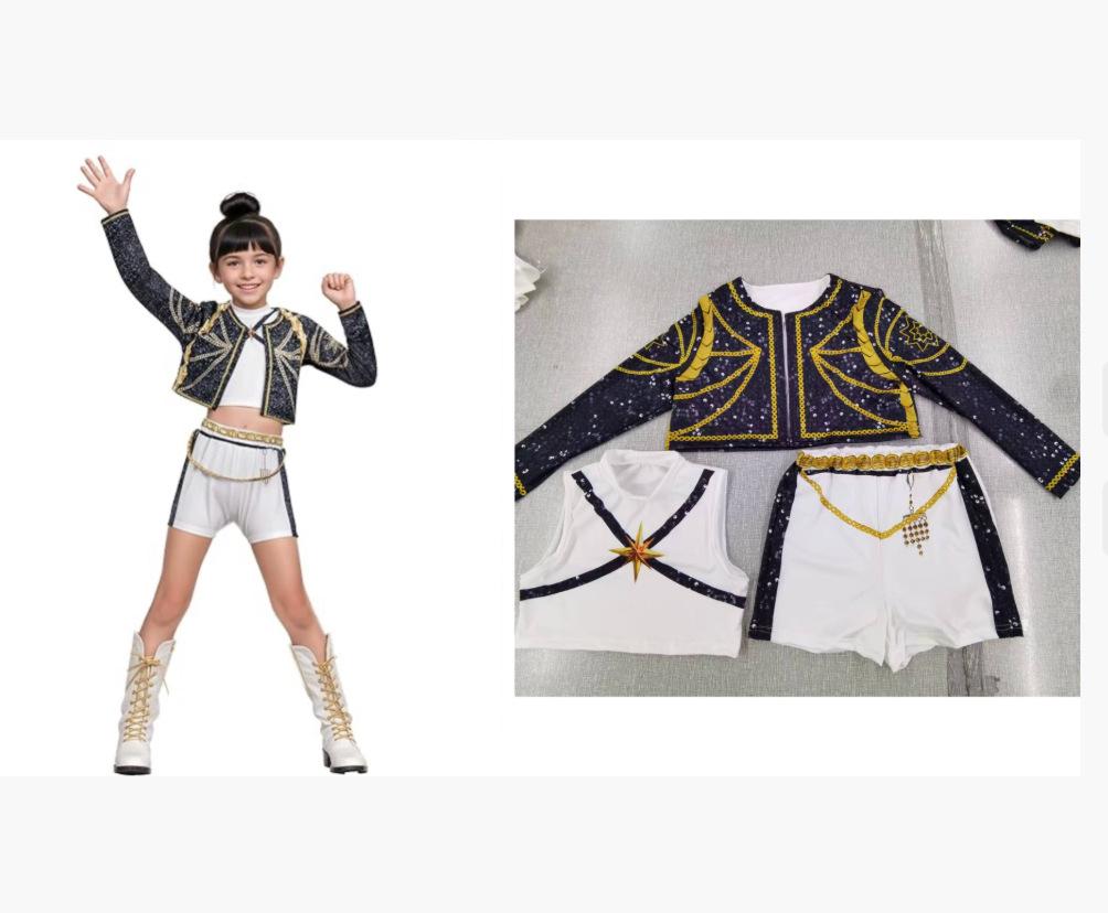 2025 Girls' Demon Hunter Witch Squad Cosplay Costumes - 3D Printed Children's Clothing Inspired by Popular Singer