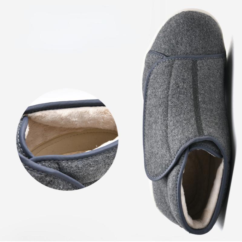 Modische Winterschuhe aus Samt für breite, geschwollene Füße, zur Korrektur von Fehlstellungen, weich, bequem, Diabetikerschuhe