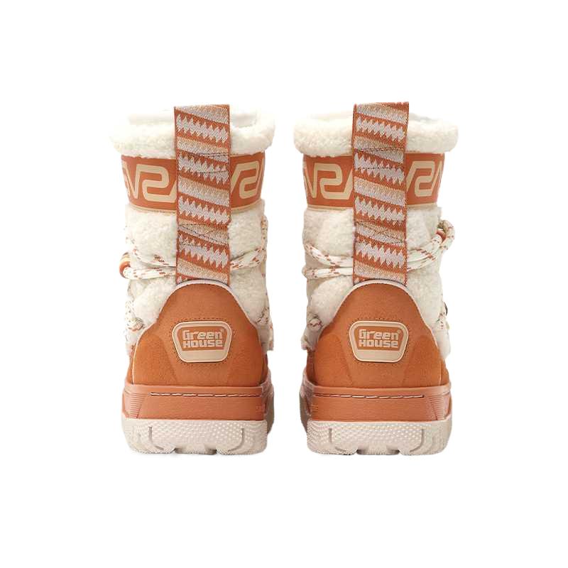 Anta Durable Wrapping SV Series 3 Steps Fuzzy Comfortable Color Block Short Snow Boots Women Boots 122548001VS-1