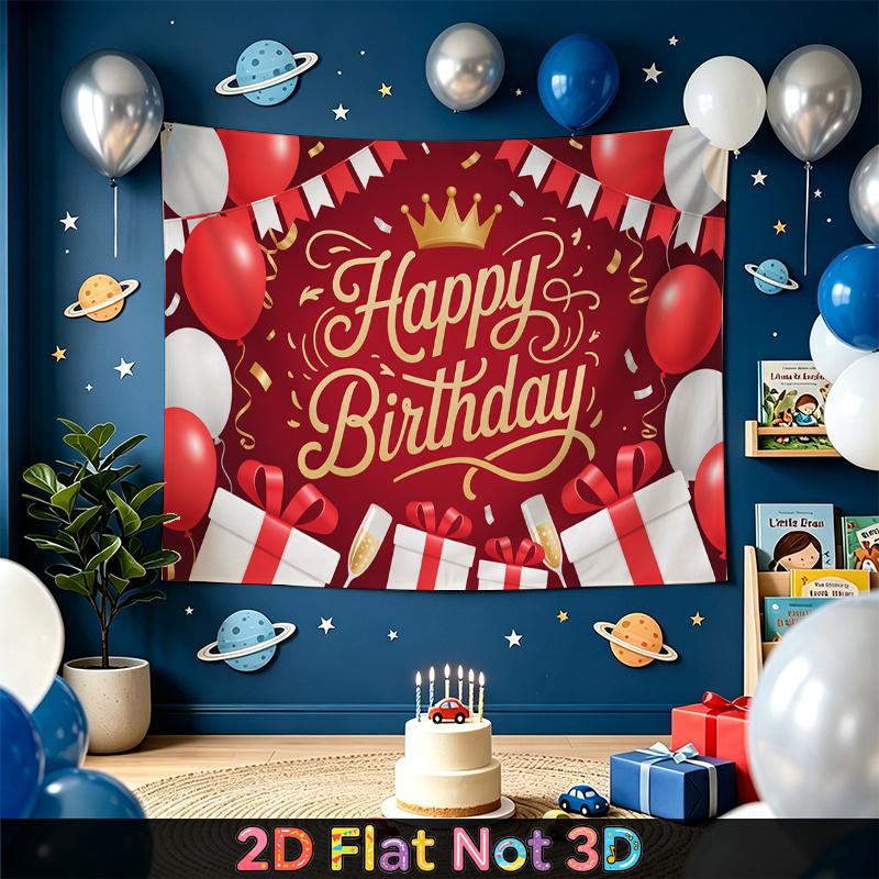 Party Backdrop Happy Birthday Birthday Red Photo Booth Background Front Door Decor