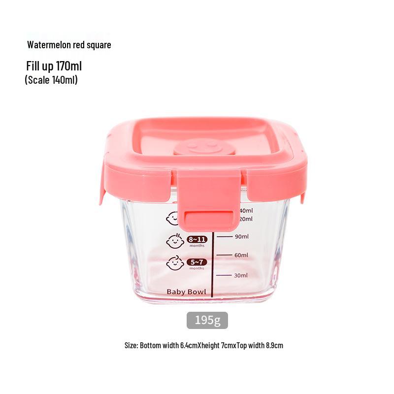 Low Peng Glass Baby Food Storage Bowl - Airtight, Fresh-Keeping, Child-Safe, Thickened