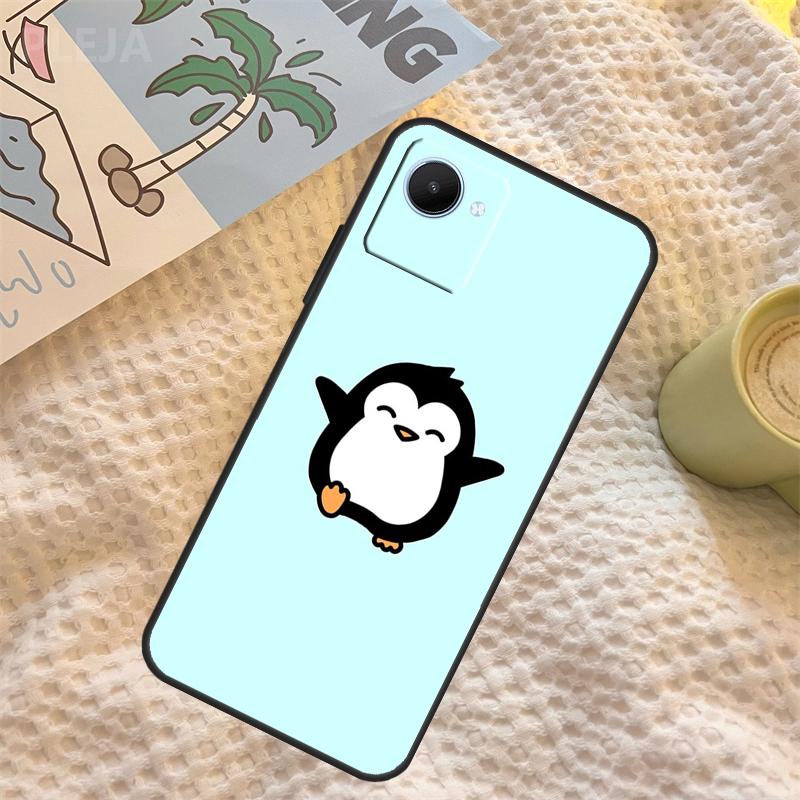 Cartoon Penguin Case For Realme C71 C75 C61 C53 C55 C33 C63 C51 C65 C67 11 12 13 14 Pro Plus GT6 GT7 15 Pro