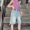 Summer Thin Pants Summer Clothes Jeans Versatile Cropped Pants Girls' Shorts
