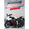 Children's Electric Motorcycle Dual Drive Children's Car with Remote Control Bluetooth Music LED Light Microphone Luminous Wheel