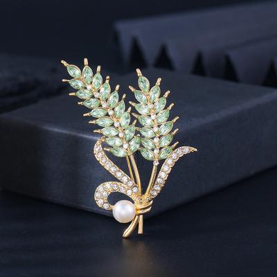 Premium Wheat Ear Brooch Women's Summer Cheongsam Accessories Corsage Metal Jewelry Men's Hat Pendant Decorative Pin