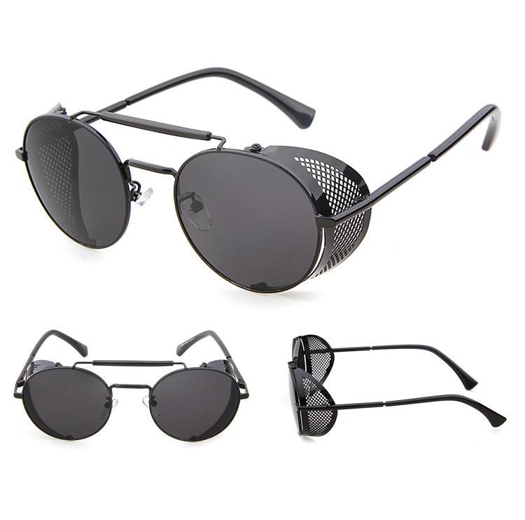 Vintage Steampunk Flip-up Sunglasses With Uv400 Protection Stylish Round Frame