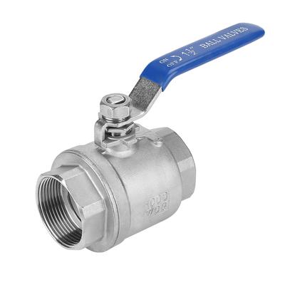 304 Stainless Steel Two Piece Full Port Female Thread Ball Valve 1‑1 2  DN40 1000 WOG