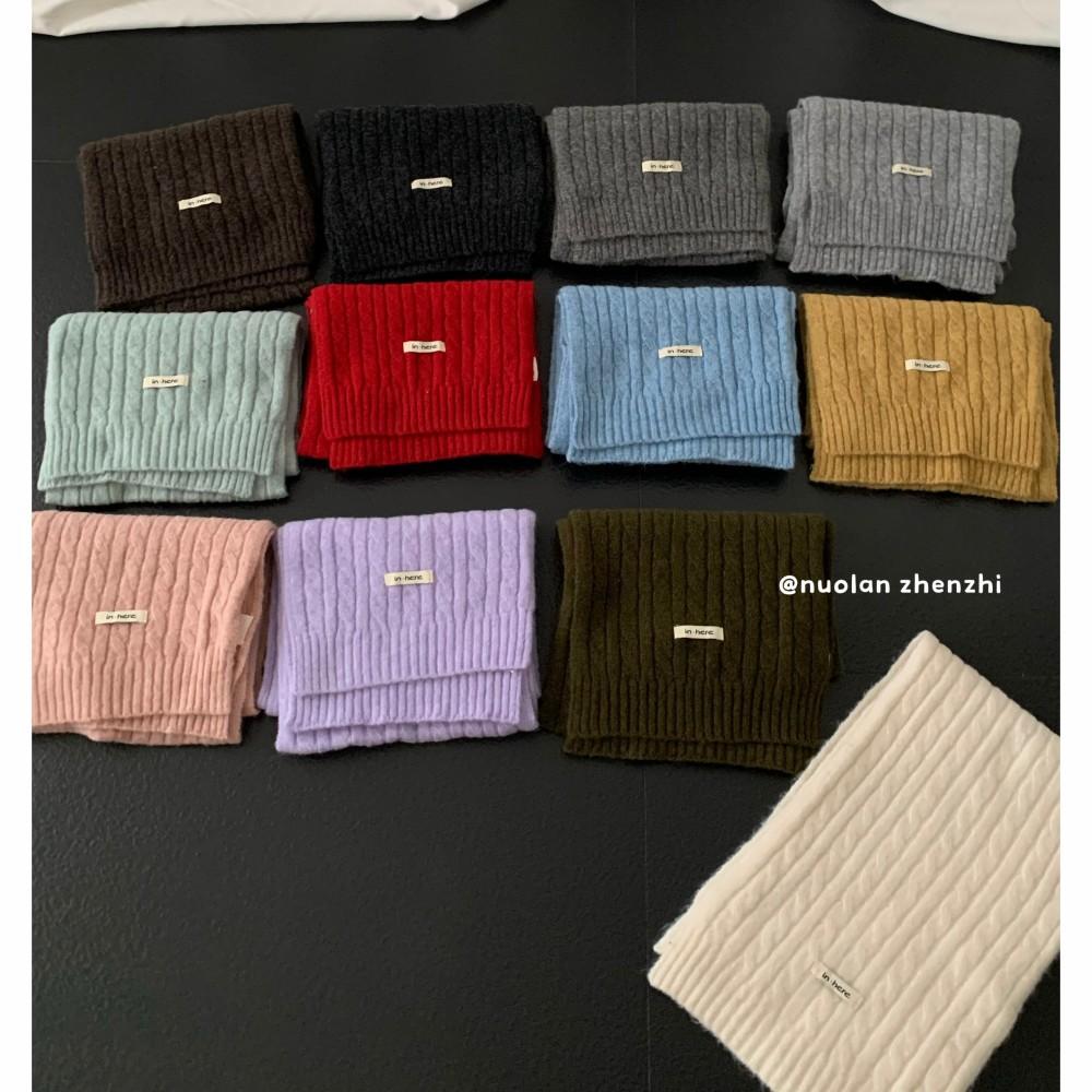 Autumn and winter warm old money style quality wool scarf women's atmosphere white soft waxy couple warm knitted scarf men
