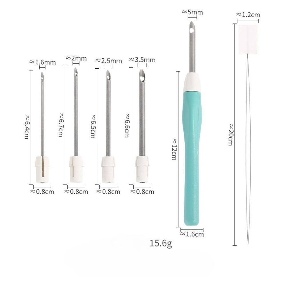 

Multi-Size Punch Needle Pen, Interchangeable Tip Embroidery Tool for Russian Punch Needle Craft світло-зелений колір