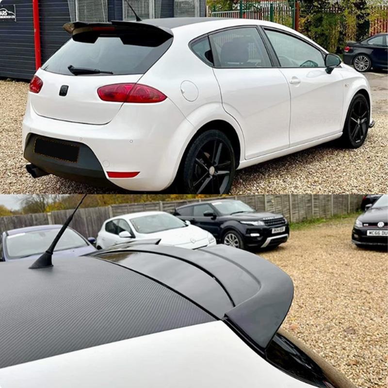 Für SEAT 2009-2012 LEON Heck Leon MK2 Schwarzes Karbonfaser-Muster Auto Heckklappen-Spoiler Heckklappen-Flügel Auto Styling Zubehör