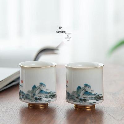 Qianli Jiangshan Keramik-Teetassenpaar
