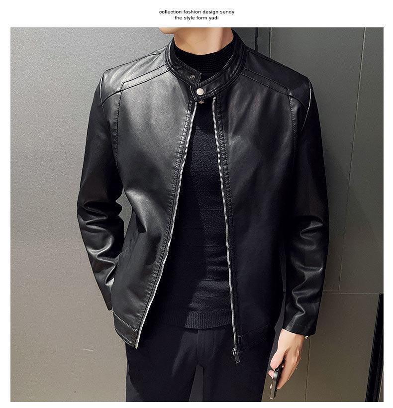Men's Slim Casual Korean Style Leather Motorcycle Jacket