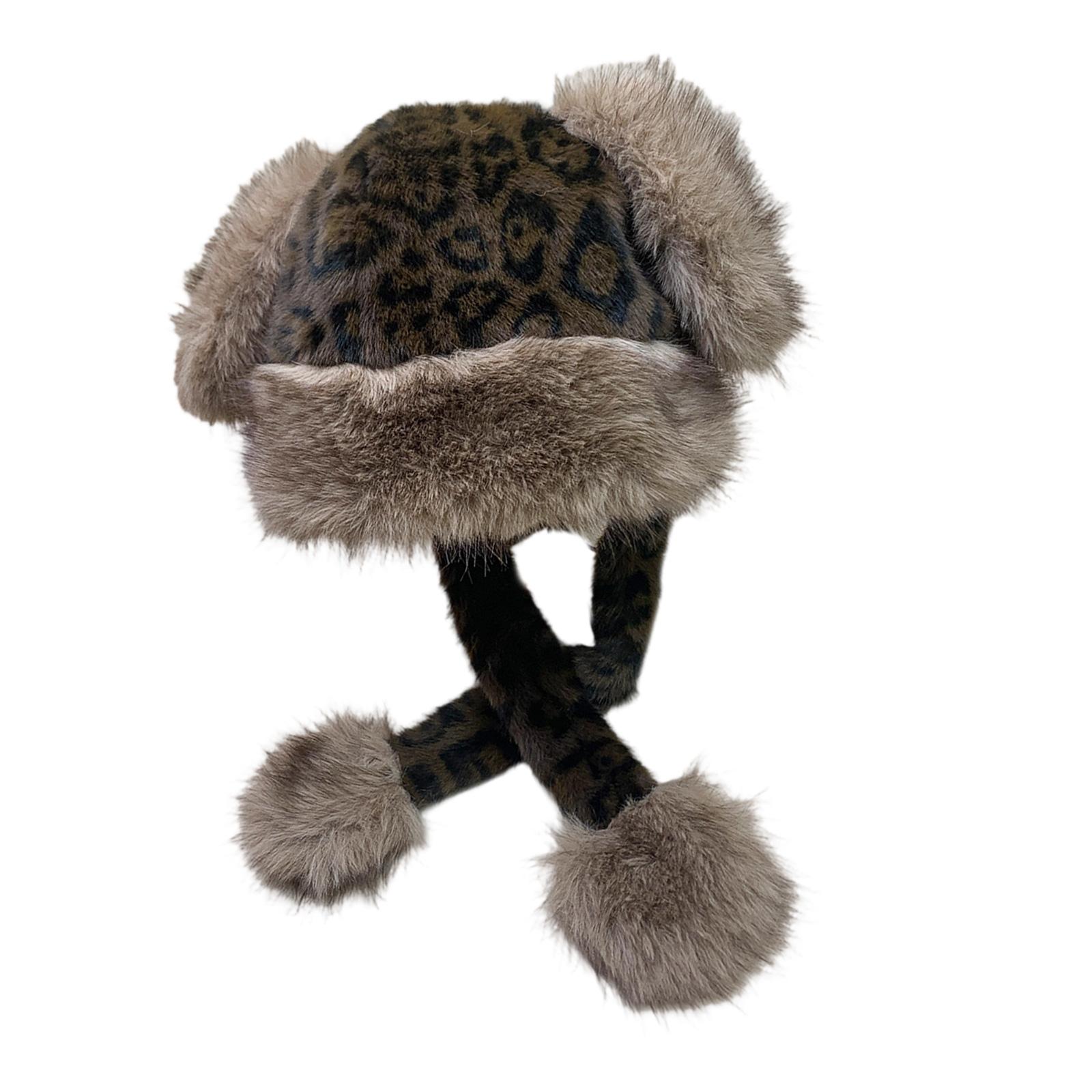 Furry Plush Trapper Hat Winter Warm Hat With Animal Ear Thick Earflaps Hat For Adult And Teens Outdoor Hiking Cycling 1