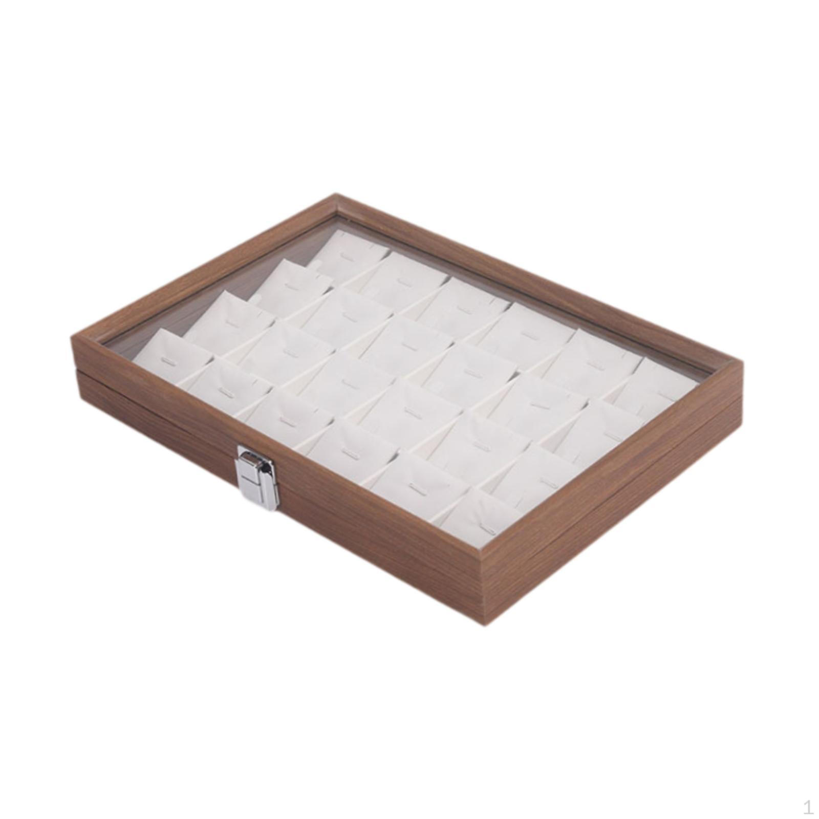 

Деревянная шкатулка для хранения ювелирных изделий, контейнер, органайзер, поднос для браслетов 24 grid