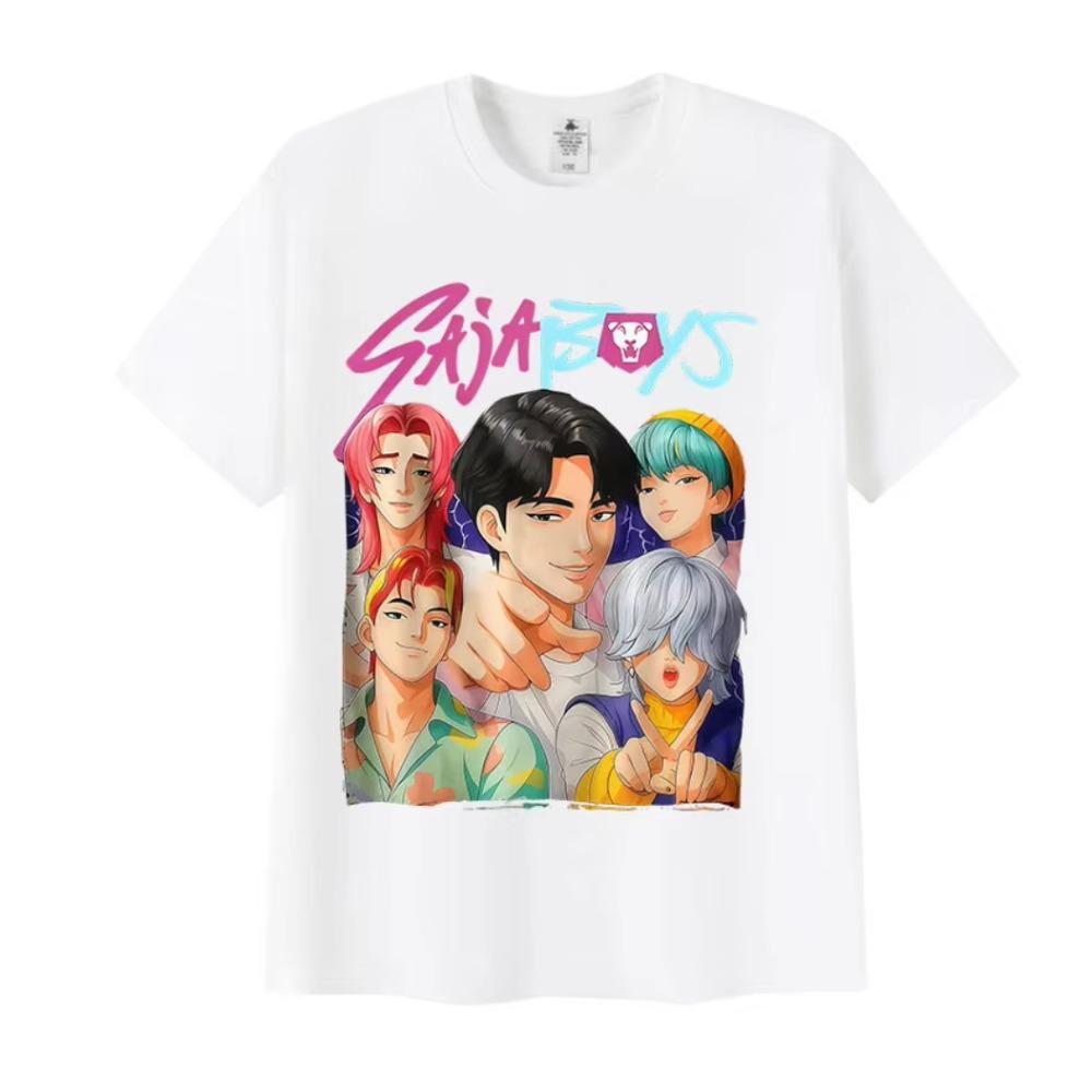 K-pop Saja Boys Demon Hunters Movies 2025 Graphic T Shirt Men's Women Retro Harajuku O-Neck Oversized Cotton T-shirt Summer Tops