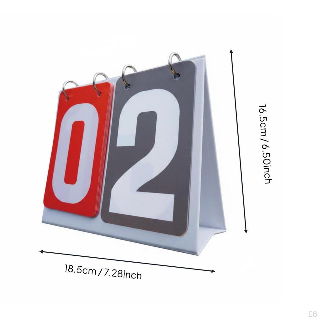 Flip Scoreboard Smooth Turning Tabletop Score Keeper Stainless Steel Rings Manual Turner for