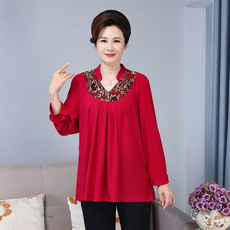 Spring Autumn Women's Plus Size Shirt Loose Long Sleeve T-Shirt