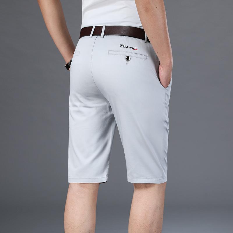 Casual Shorts Männer Sommer Gerade Elastische Business Mode Dünne Kurze Hosen Männlichen