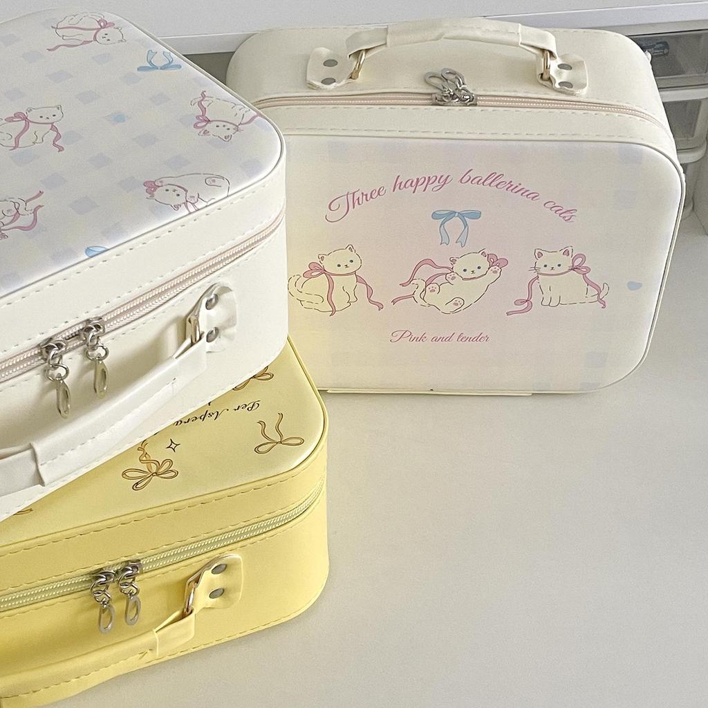Original Angel Little Lamb Portable Makeup Case, Cute Ins Style, Large Capacity Beauty Box for Travel