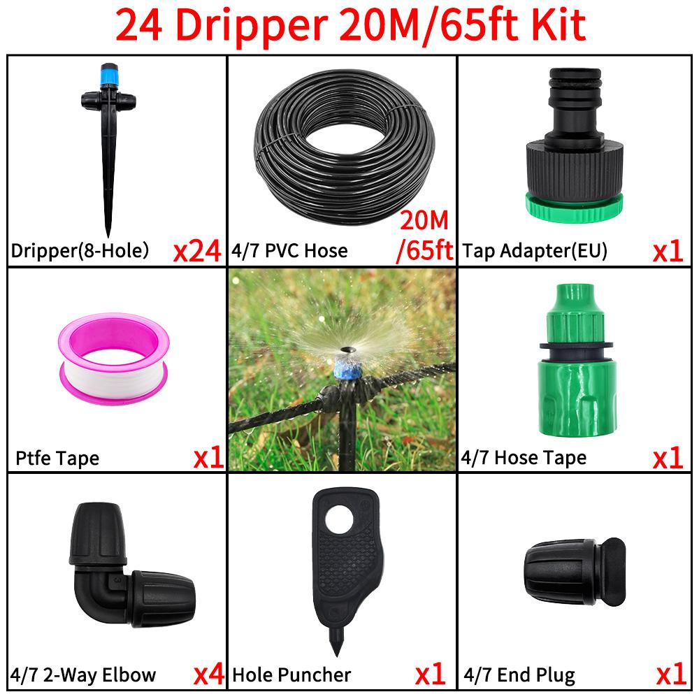 1/4" Adjustable Flow Sprayer Drip Irrigation Kit with Lock Barbed for Automatic Watering,Ideal for Garden,Farm,Bonsai,Flowers